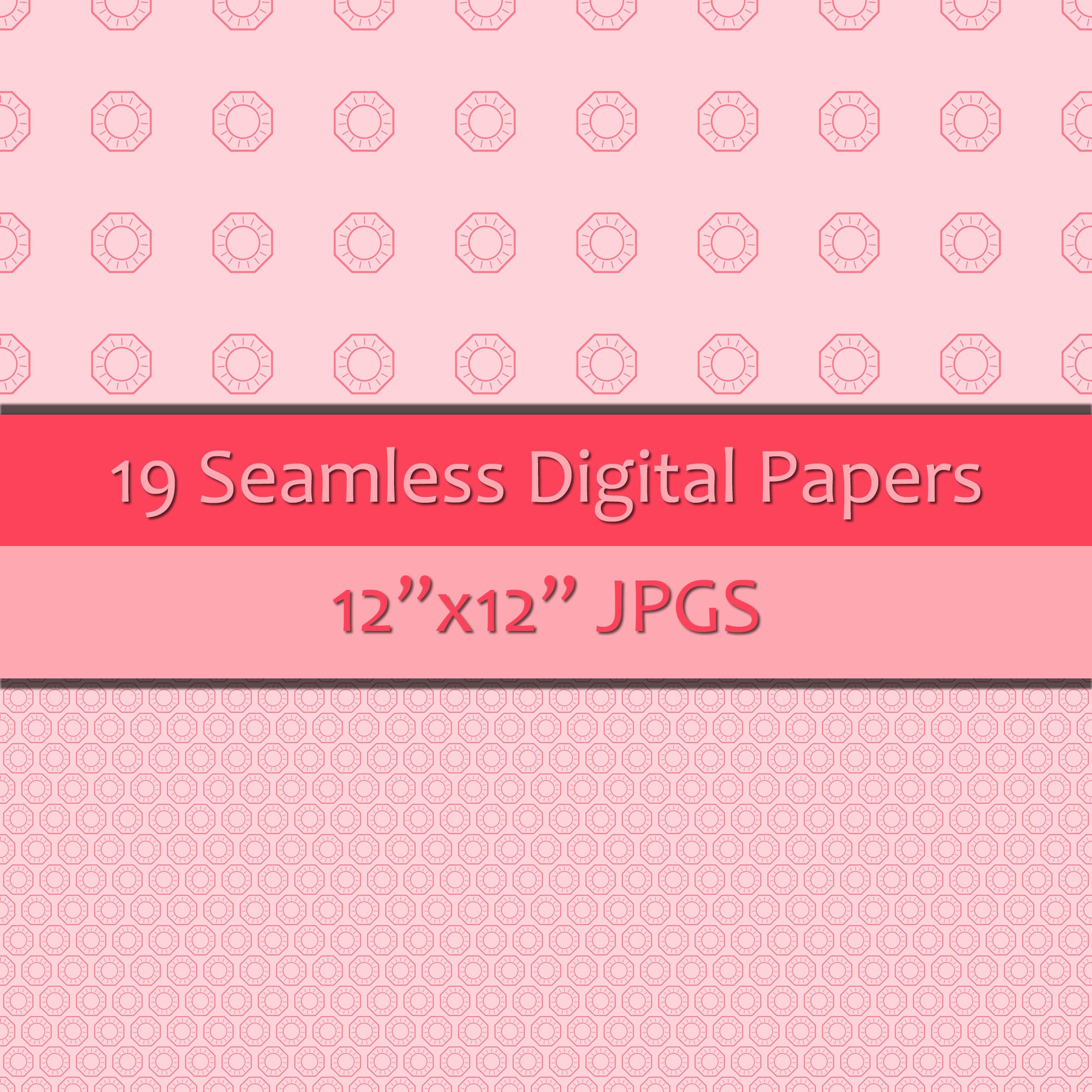Shades of Pink Digital Papers Seamless Backgrounds Digital - Etsy