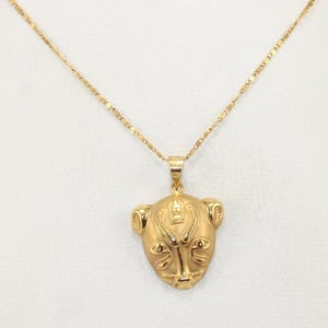 Sekhmet goddess Sterling Silver gold plated necklace Egyptian jewelry handmade necklace Egyptian Goddess Silver pendant mythology Egypt gift