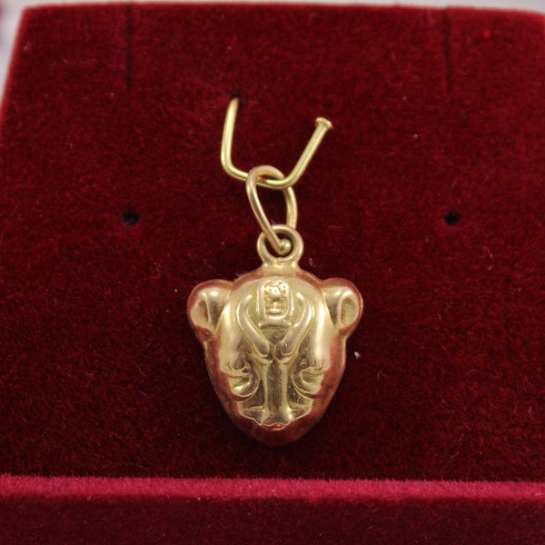 Egyptian Jewelry Handmade Sekhmet godess Yellow Gold 18K Pendant Pharaonic Egyptian goddess Pendant 0.7 Gr