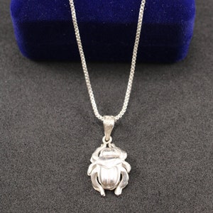 Egyptian Jewelry Scarab Necklace Sterling Silver, Scarab Pendant Beetle Pendant Silver Handmade Jewelry Pharaonic Necklace unique gift idea
