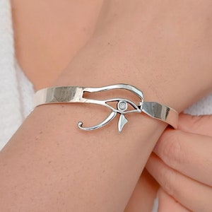 Eye Of Horus Bracelet Sterling Silver Egyptian jewelry evil eye Handmade charm Egypt gift