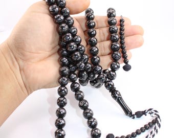 Rosary Kuka Islamic Silver Prayer Beads Tasbih 99 Islamic jewelry Muslim gift Tasbeeh سبحة كوك مطعم بالفضة
