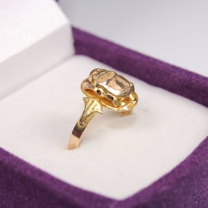 Egyptian Elegant Scarab Ring Gold 18K Stamped Charm Pharaonic 2.3 Gr all sizes Egyptian Ring beetle ring handmade jewelry