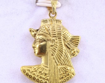 Queen Cleopatra face necklace sterling silver Double Sided | Egyptian jewelry pendant Egypt gift