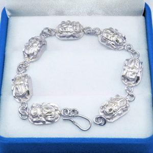 Unique Pharaonic Scarab Bracelet Sterling Silver Egyptian Jewelry Handmade Jewelry Egyptian Beetle Bracelet Ancient Egyptian jewelry gift