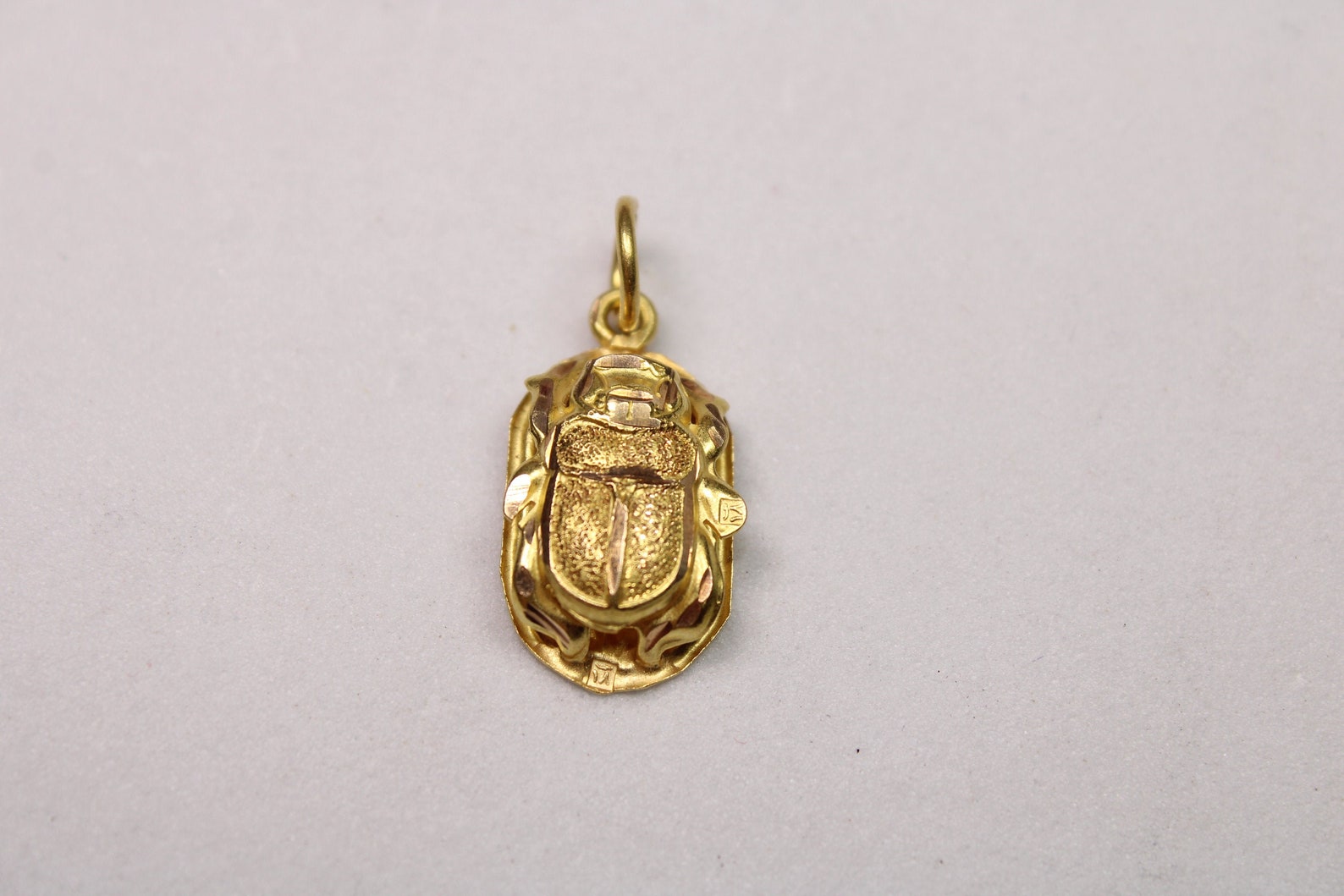 Egyptian Scarab Gold 18K DOUBLE SIDE Stamped Pharaonic Yellow - Etsy UK