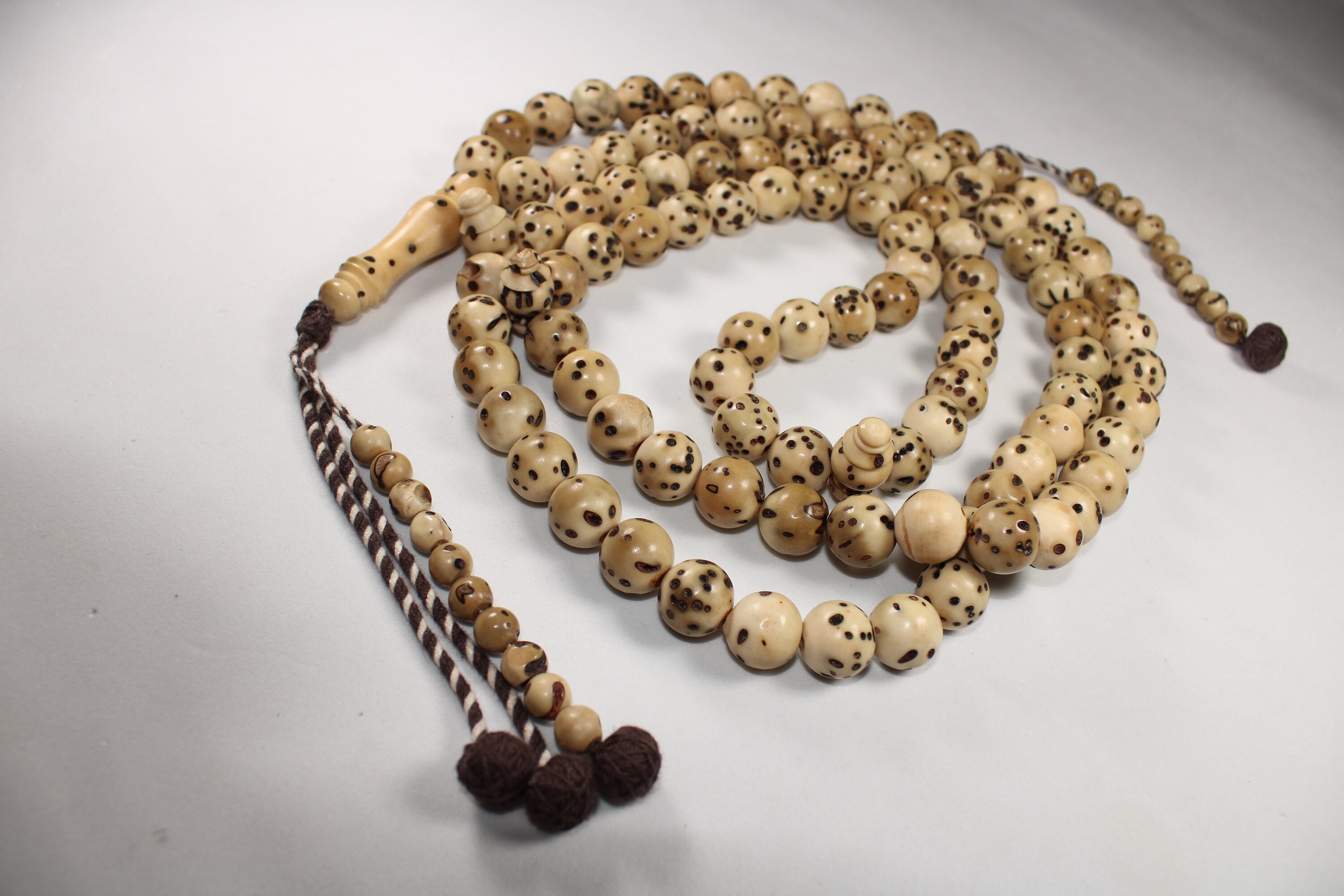 Oud marocain 99 perles de prière rondes chapelet islamique Masbaha Tasbih  fabriqué à la main 14m -  France