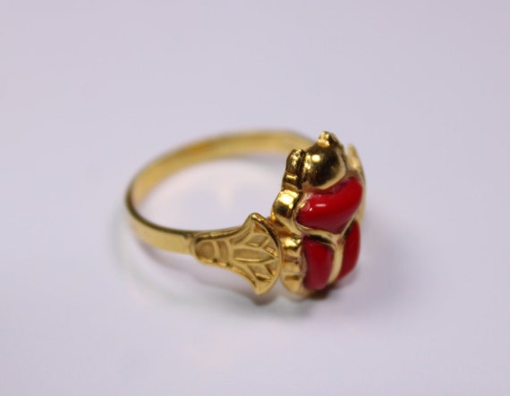 Fascetta Gold-Plated Carnelian Ring | Vintouch Italy | Wolf & Badger