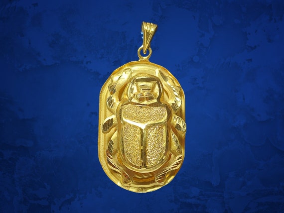 Stunning Egyptian 18K Gold Scarab Pendant Stamped Pharaonic Pendant Scarab Jewelry Egyptian Beetle Pendant Handmade Jewelry Best Gift 6gr Etsy
