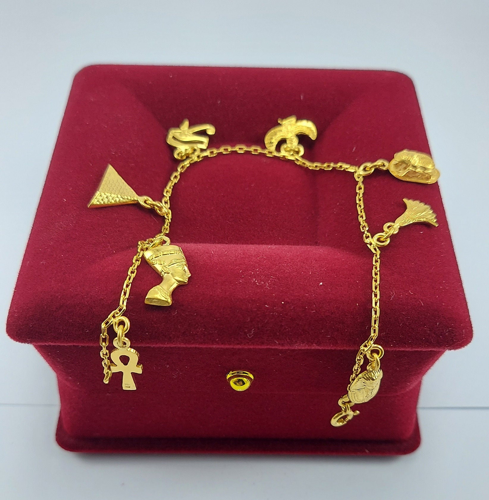 18K ゴールド アンクレット ブレスレット ネフェルティティ