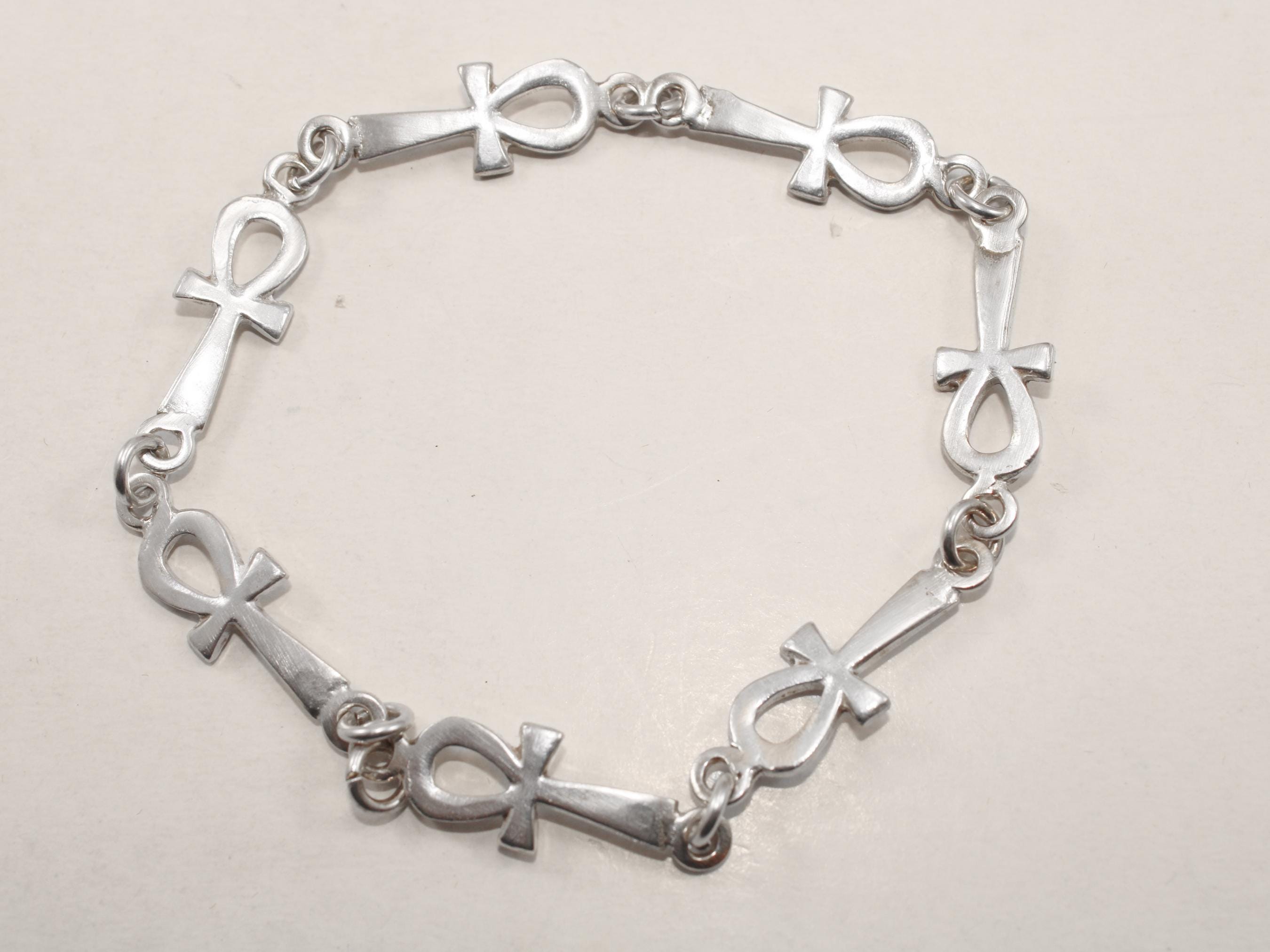 Buy Sterling Silver Ankh Cross Bracelet Key of Life Egyptian