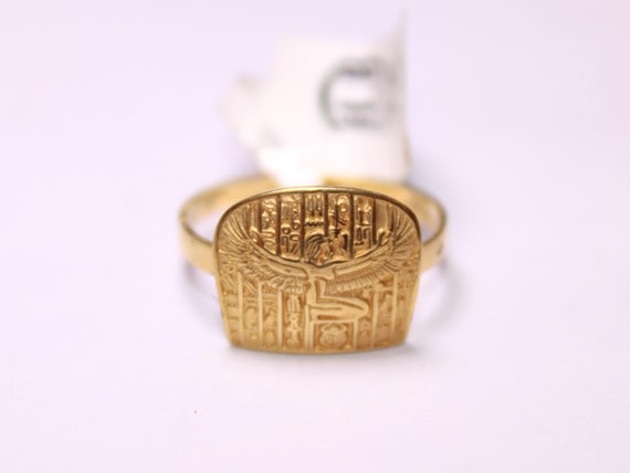 Goddess Isis wings 18K Gold Ring | Egyptian winged Isis Jewelry | Handmade symbolic mythology divine ring | pharaonic ancient Egypt gift