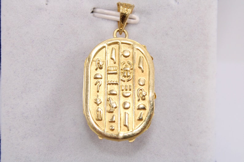 Elegant Egyptian Scarab pendant 18K Gold Pharaonic hieroglyphic Alphabet Handmade jewelry ancient Egyptian beetle Gold Pendant 3.4 Gr scarab or bug or beetle gold jewelry pharaonic ancient Egyptian necklace 18k gold real gold Egypt mythology