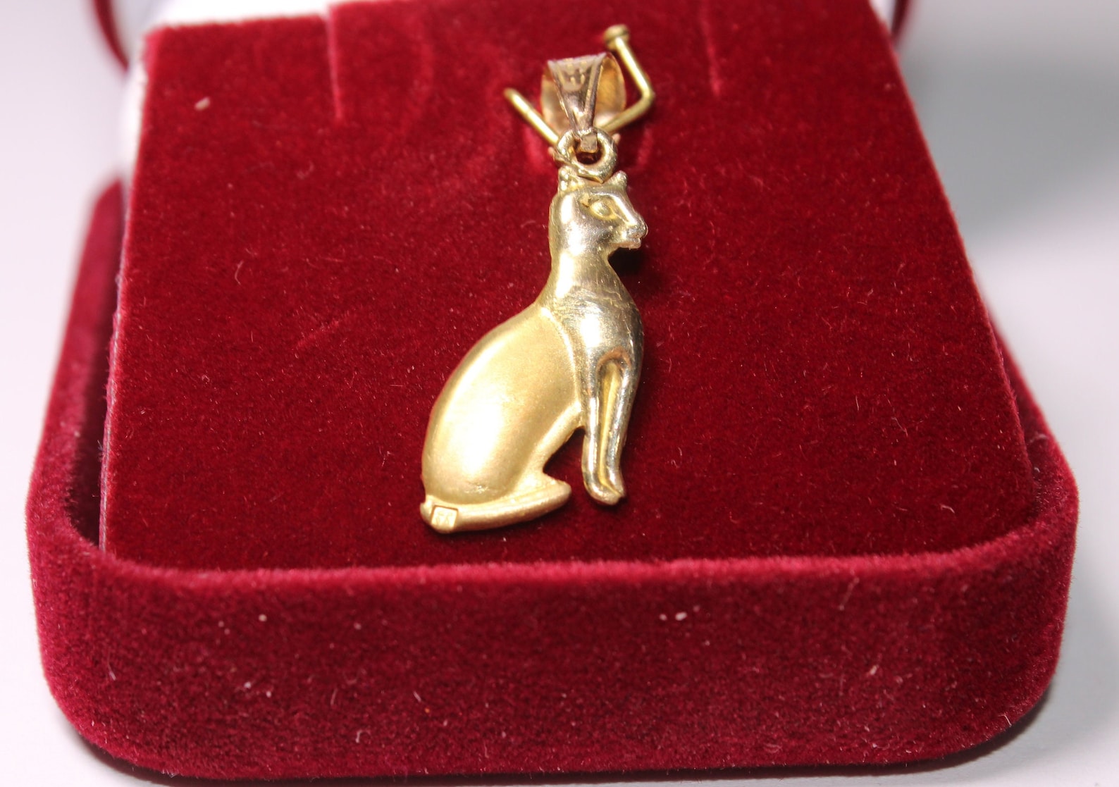 Egyptian Pharaonic Holy Cat 18K Yellow Gold Pendant Egyptian - Etsy