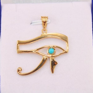 Turquoise Eye of Horus sterling silver necklace | Egyptian jewelry handmade blue eye pendant ancient Egypt spiritual gift mythology jewelry