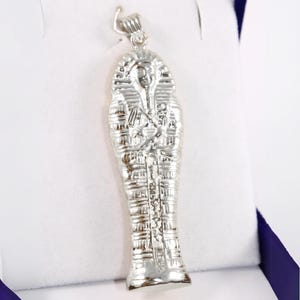 King Tut coffin sterling silver necklace Mummy Pendant Egyptian Jewelry handmade pharaoh mythology revival