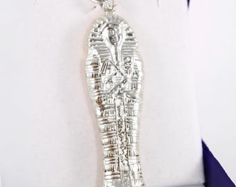 King Tut Kist silver Hanger | Mummie Ketting Egyptisch Sieraad Handgemaakte Sieraden Farao King Tut Hanger Mythologie Revival Ketting
