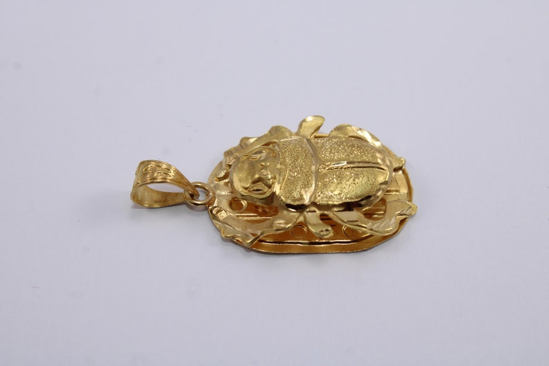 Elegant Egyptian Scarab pendant 18K Gold Pharaonic hieroglyphic Alphabet Handmade jewelry ancient Egyptian beetle Gold Pendant 3.4 Gr scarab or bug or beetle gold jewelry pharaonic ancient Egyptian necklace 18k gold real gold Egypt mythology