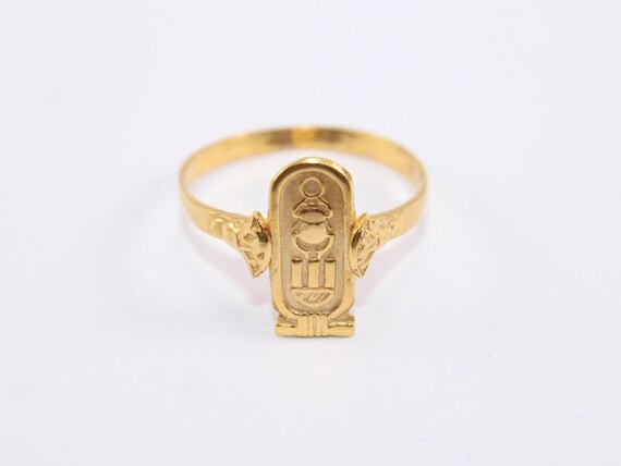 King Tut Name Cartouche 18K Gold ring | Egyptian Jewelry Handmade Jewelry mythology jewelry pharaonic ring Egypt mythology 3 Gr all sizes