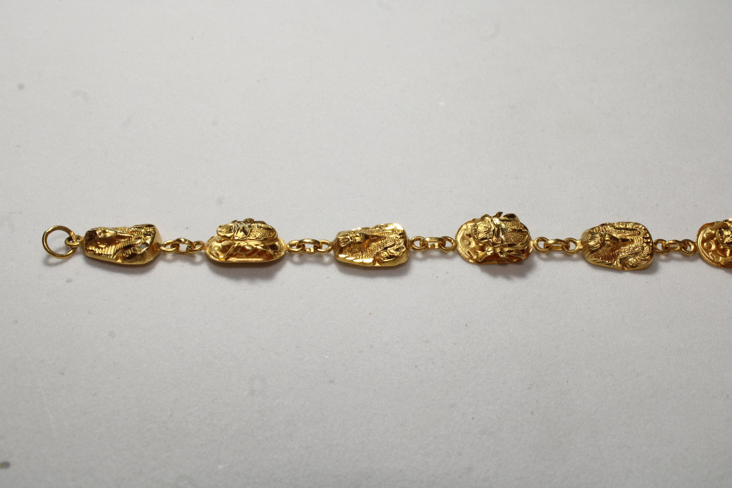 Gold Bracelets Egyptian Jewelry Egyptian 18K Gold Stamped Etsy UK