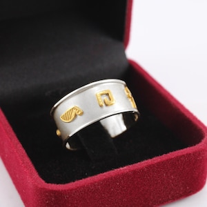 Anillo Cartouche Personalizado en Plata de Ley Joyería Egipcia anillo escribe tu nombre en Jeroglíficos, Inglés o Árabe (Hasta 9 Letras)