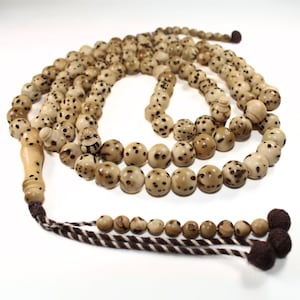 Moroccan Oud 99 Round Prayer Beads Islamic Rosary Masbaha Tasbih Handcrafted 14m