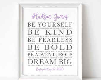 Personalized Baptism Gift for Girls, Printable Baptism Gift, Baptism Gift Girl, Personalized Name, Custom Name Print, Baptism Sign