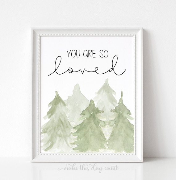Boy Woodland Nursery Prints, You Are So Loved, Woodland Nursery Decor, Boy Wall Art, Gender Neutral Woodland, Boy Nursery Digital Prints
