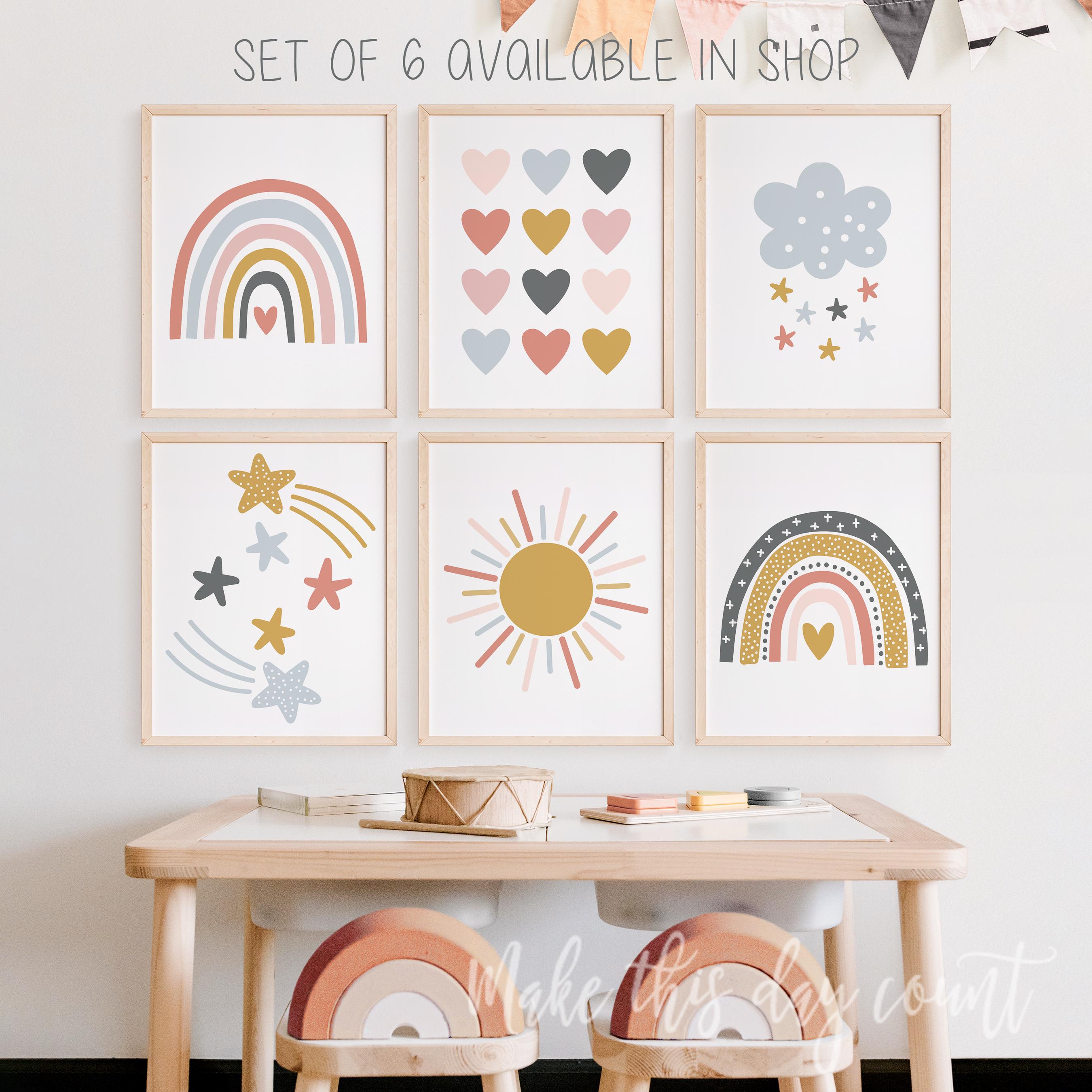 Rainbow Nursery Wall Art, Rainbow Prints Set of 3, You Are so Loved ...