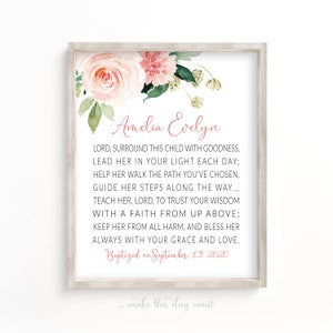 Personalized Baptism Gift for Girls, Printable Baptism Gift, Baptism Gift Girl, Personalized Name, Custom Name Print, Baptism Sign
