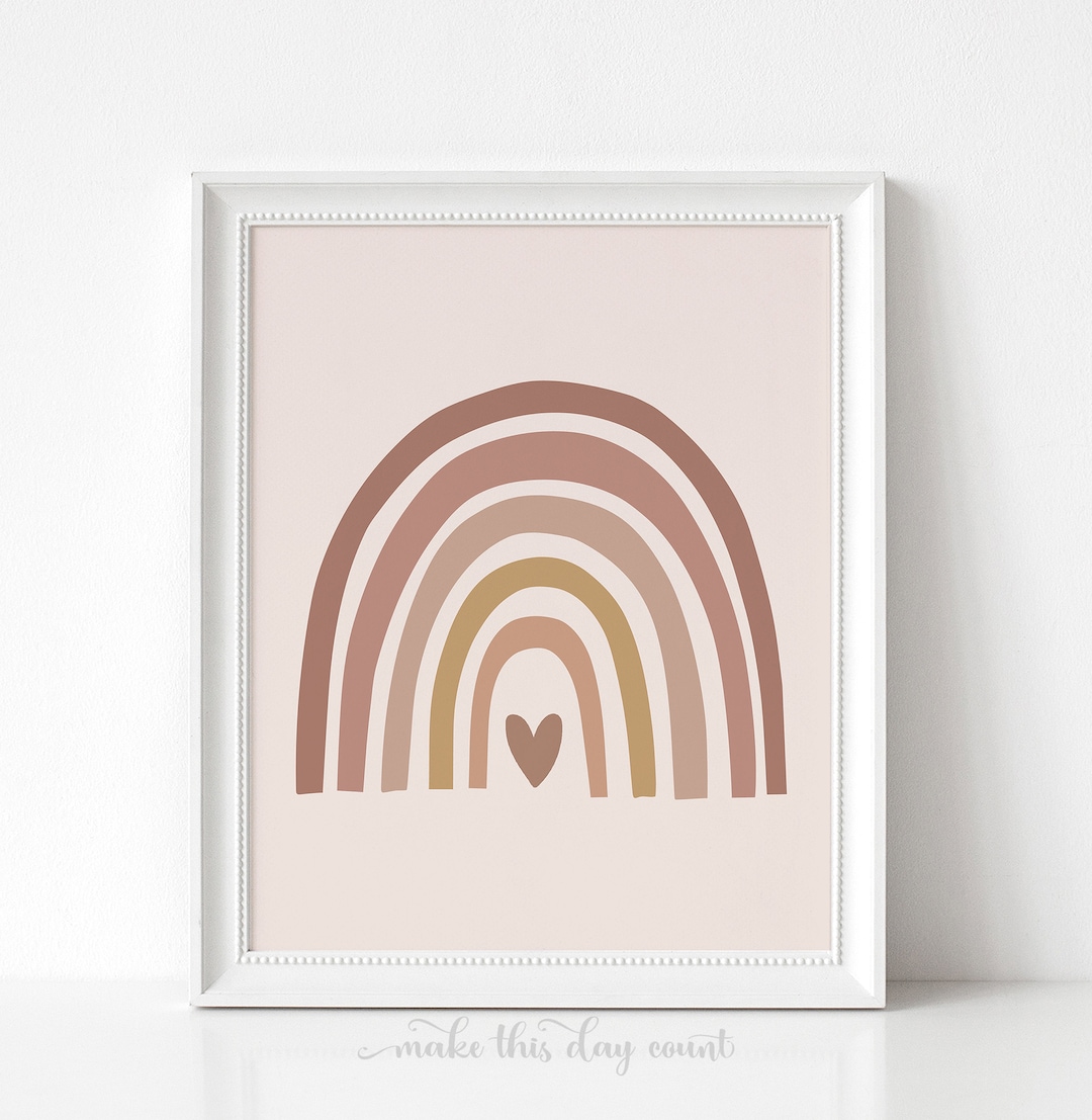 Boho Rainbow Wall Art, Boho Rainbow Print, Girls Room Decor, Girls ...