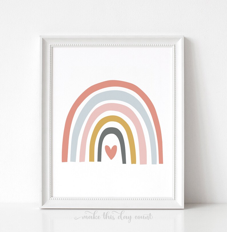 Rainbow Nursery Wall Art, Rainbow Prints Set of 3, Weather Prints, Girls Rainbow Prints, Printable Art, Girls Room Nursery Decor, Digital image 3