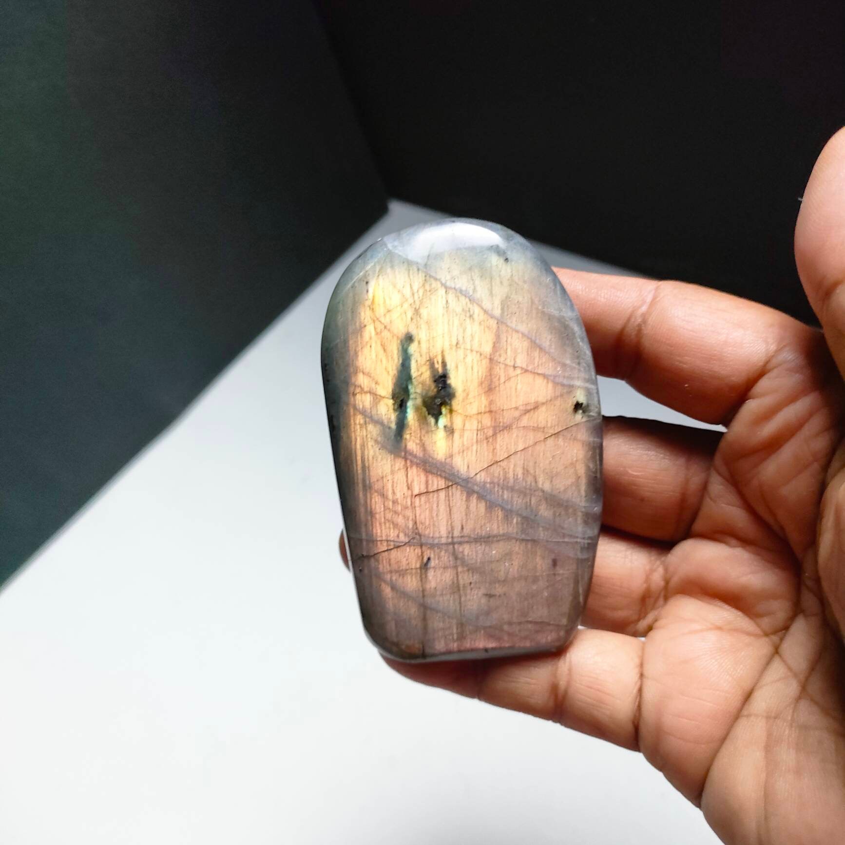 Labradorite 190Gr - Jaune Orange Dorée -Mini Forme Libre