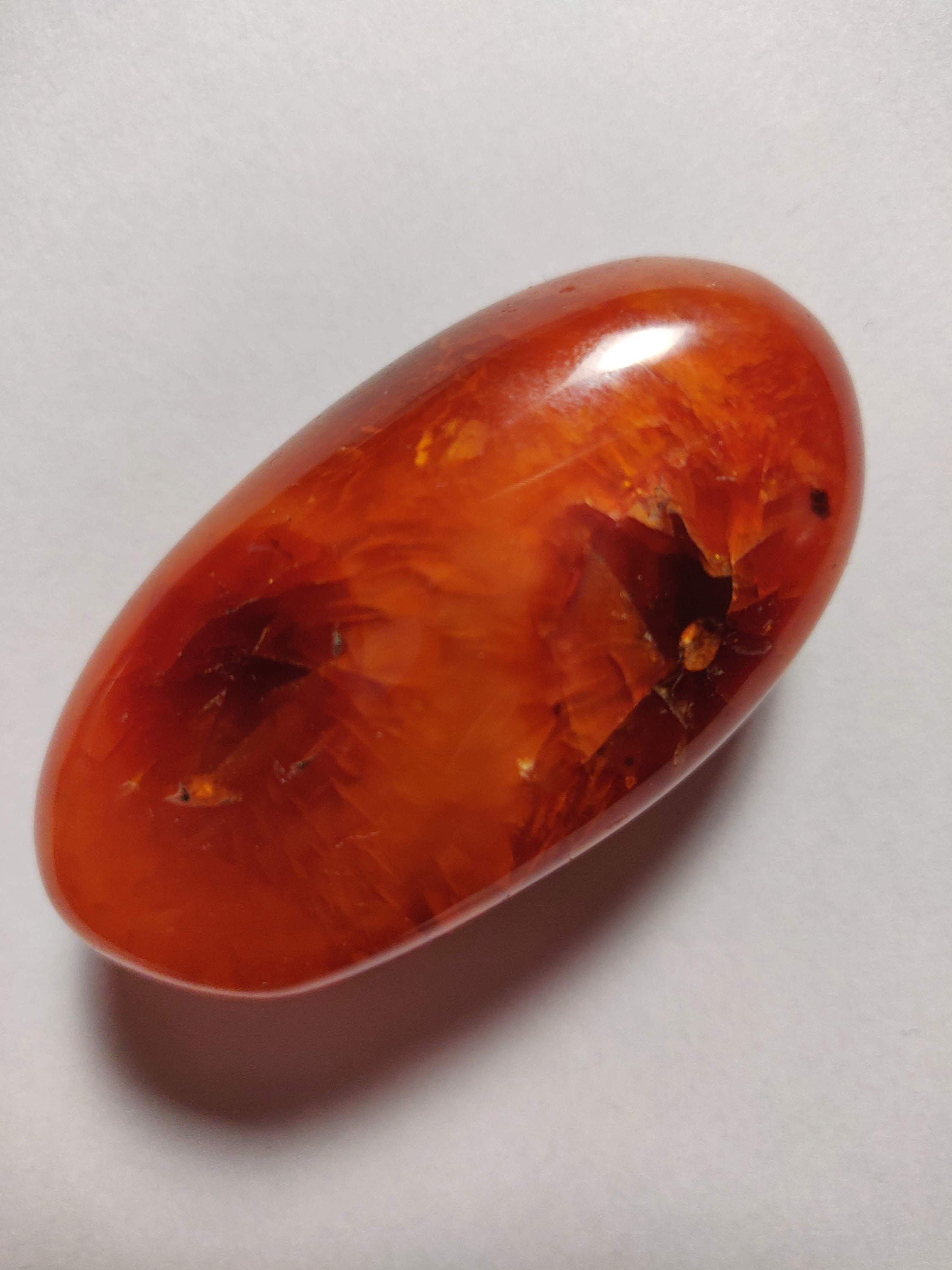 Cornaline 49, 90Gr- Rouge Orange - Galet Allongé