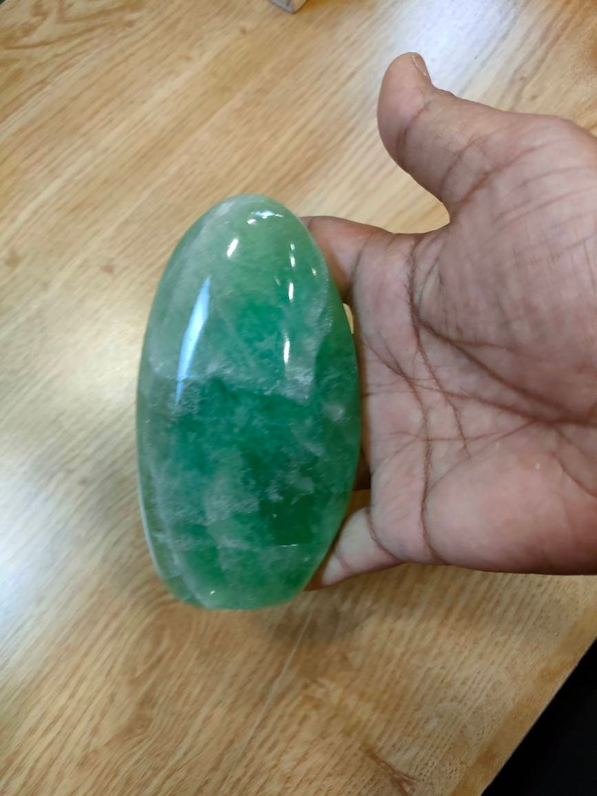 Fluorite Verte 526, 70Gr -Vert Transparente - Mini Bloc à Poser