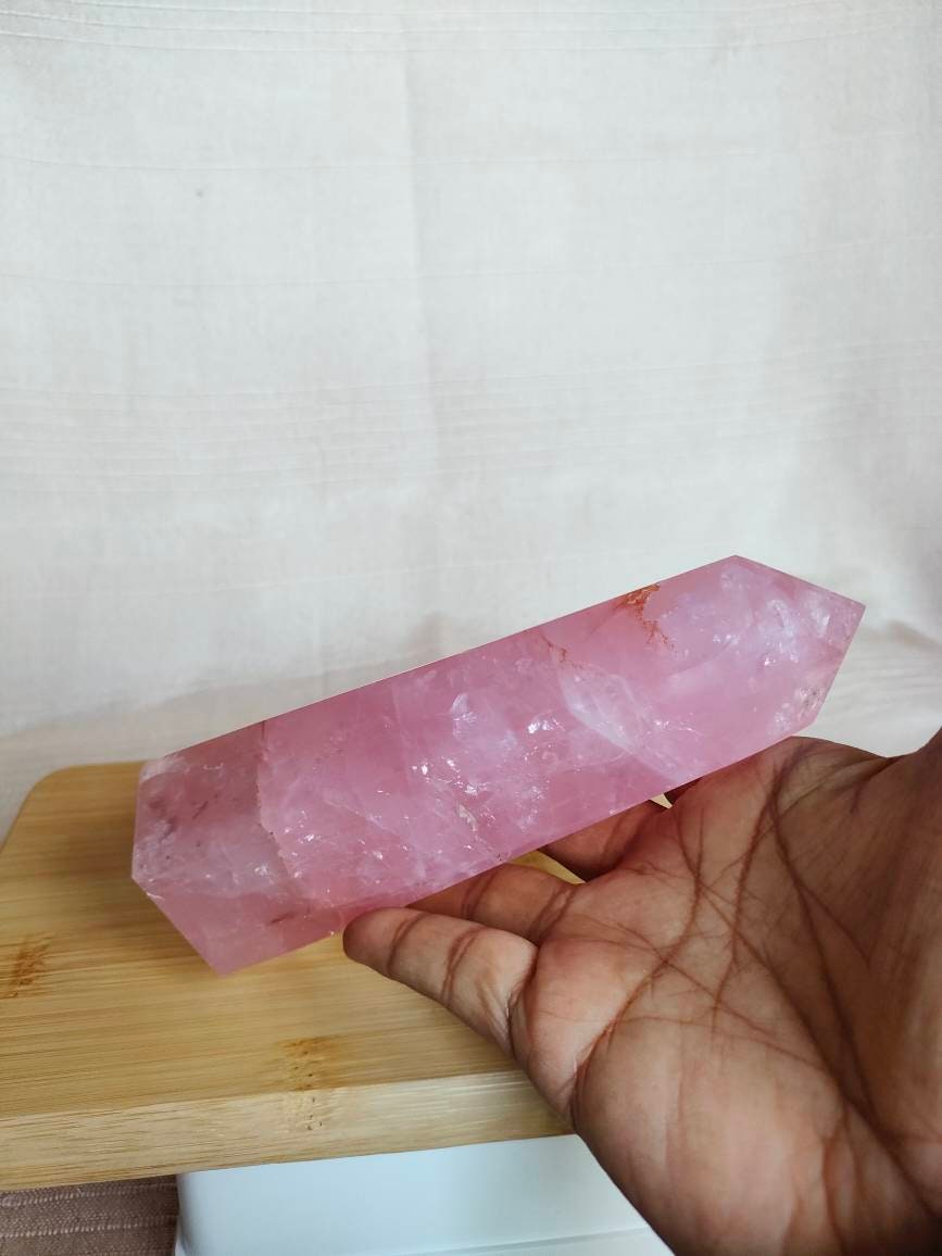 Quartz Rose 607, 30Gr - Violacée Transparente , Prisme Xl