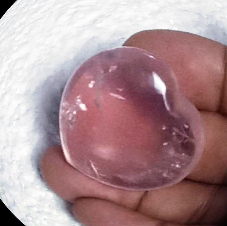 Quartz Rose 18, 50Gr - Violacée Transparente , Mini Cœur