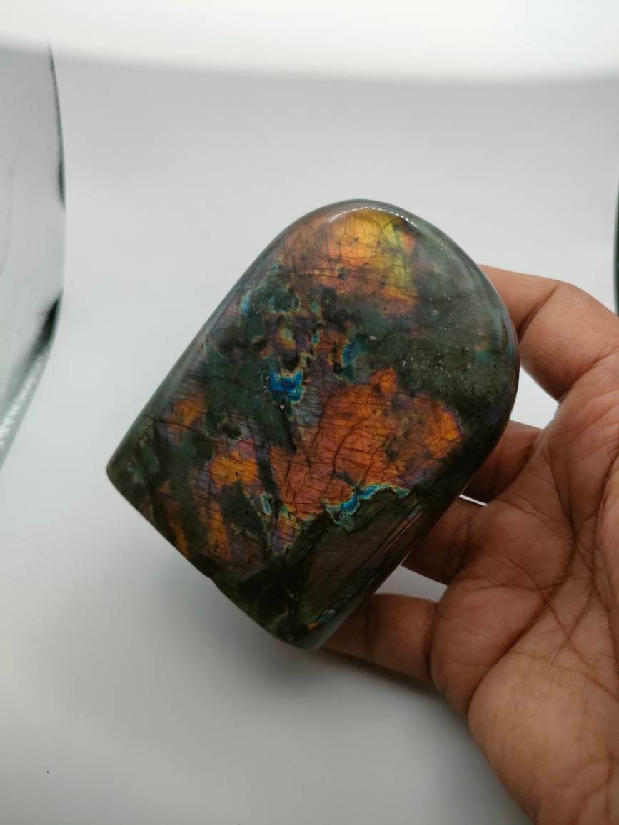 Spectrolite 530Gr -Orange Dorée -Forme Libre