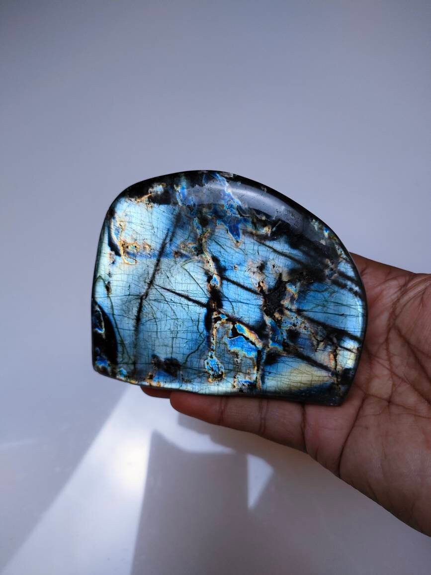 Labradorite 625Gr- Bleue Gris Argentée - Forme Libre