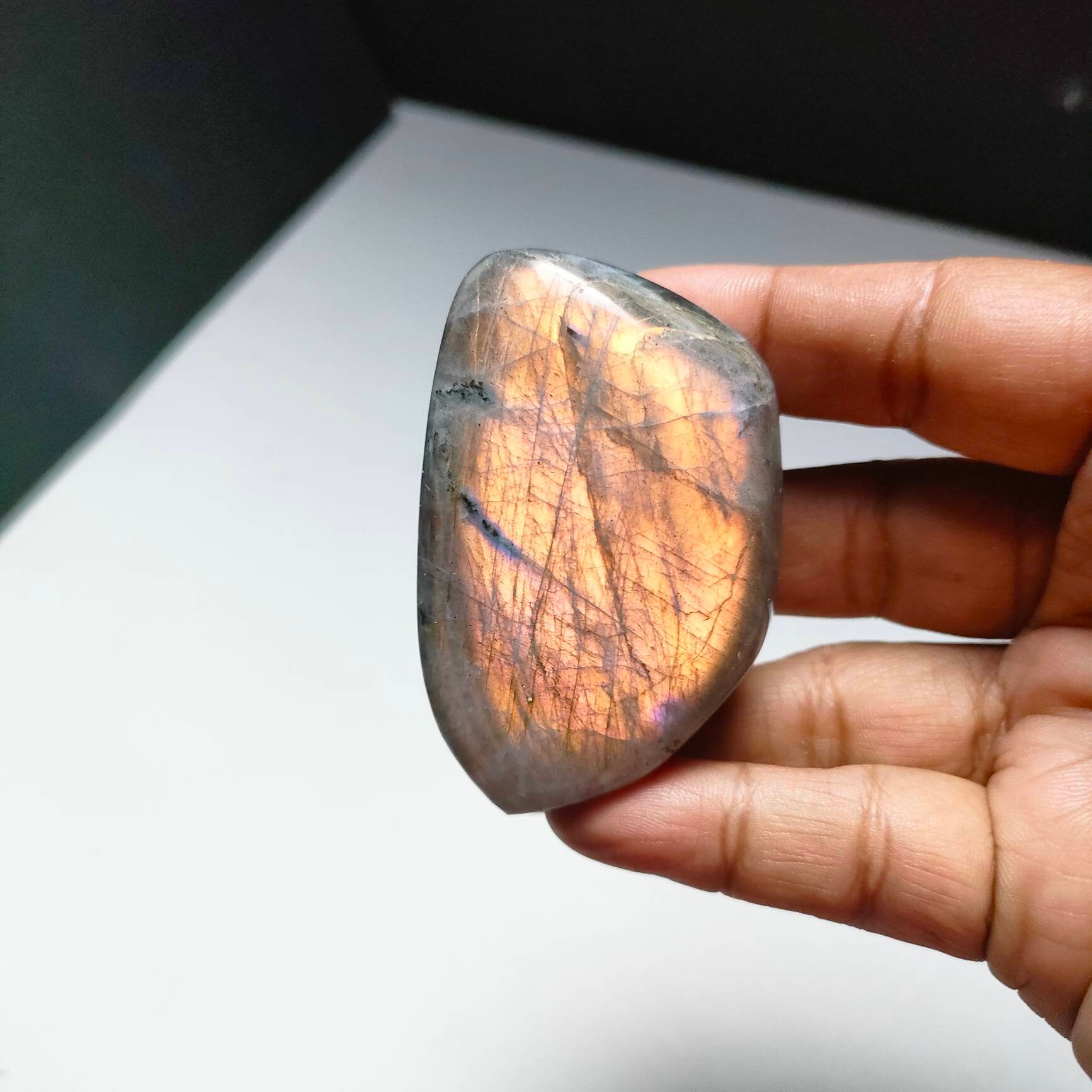 Labradorite 137, 10Gr - Orange Dorée -Mini Forme Libre