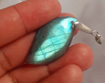 Labradorite 6,0 Gr - bleue flash - pendentif feuille