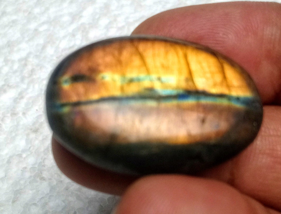 Labradorite 12, 00Gr- Jaune Orange Dorée - Mini Galet