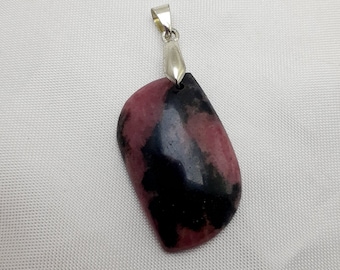 Rhodonite -9,1Gr -rose-rouge et noire - pendentif-MRH7