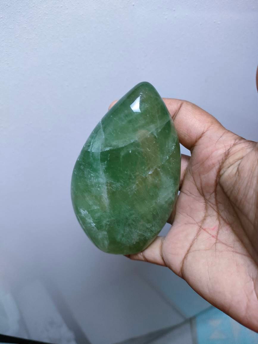 Fluorite Verte 516, 10Gr -Verte Transparente - Mini Bloc à Poser