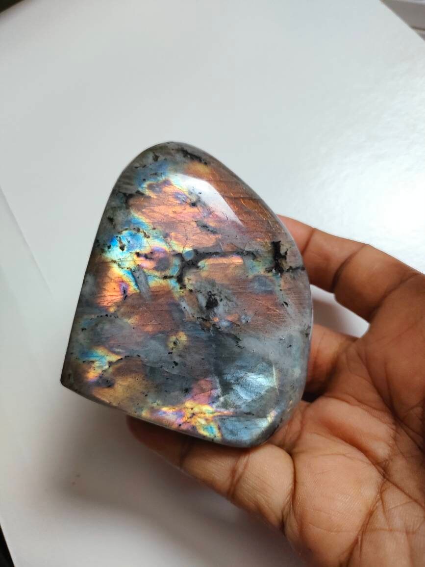 Sprectrolite 378, 30Gr - Orange Dorée et Grise Forme Libre