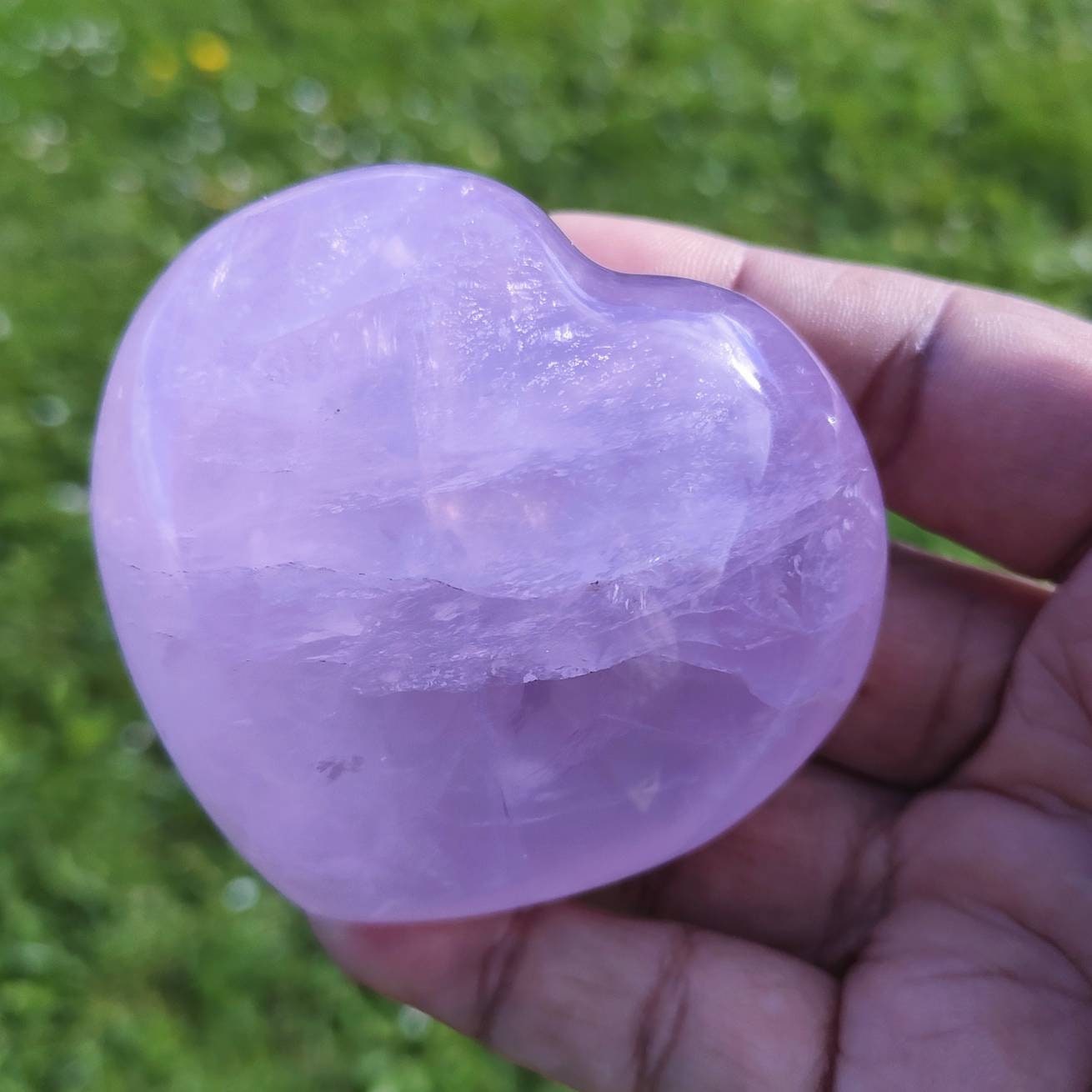 Quartz Rose 228, 40Gr - Violacée Transparente , Cœur Xl