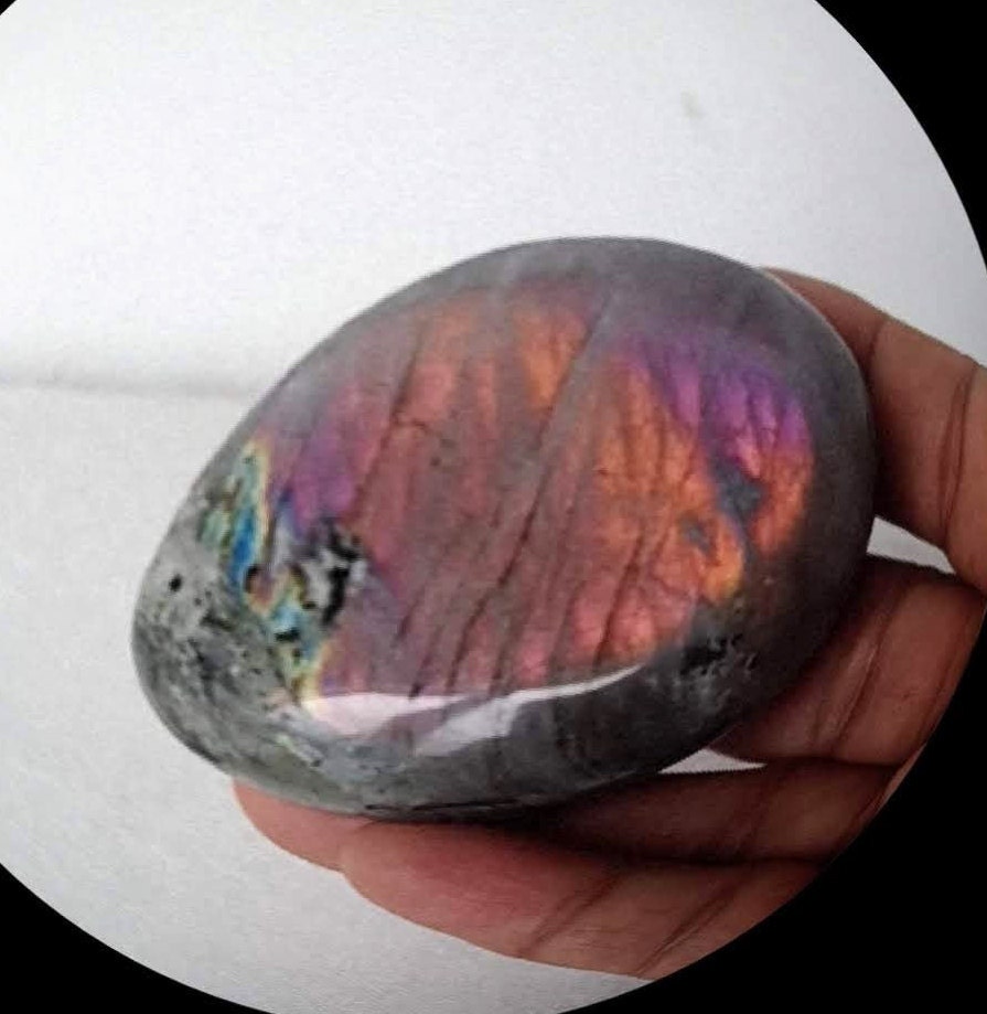 Labradorite 93, 20Gr - Rose Orange Violacée -Galet