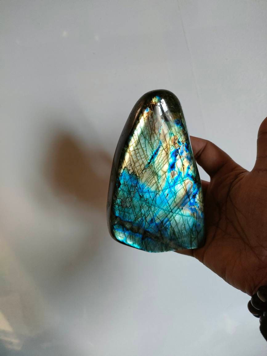 Labradorite 753Gr- Vert Jaune Dorée - Forme Libre