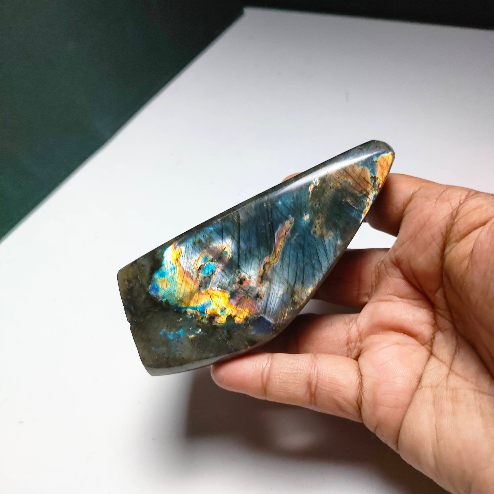 Spectrolite 366Gr- Bleue Grise Argentée et Dorée - Mini Forme Libre