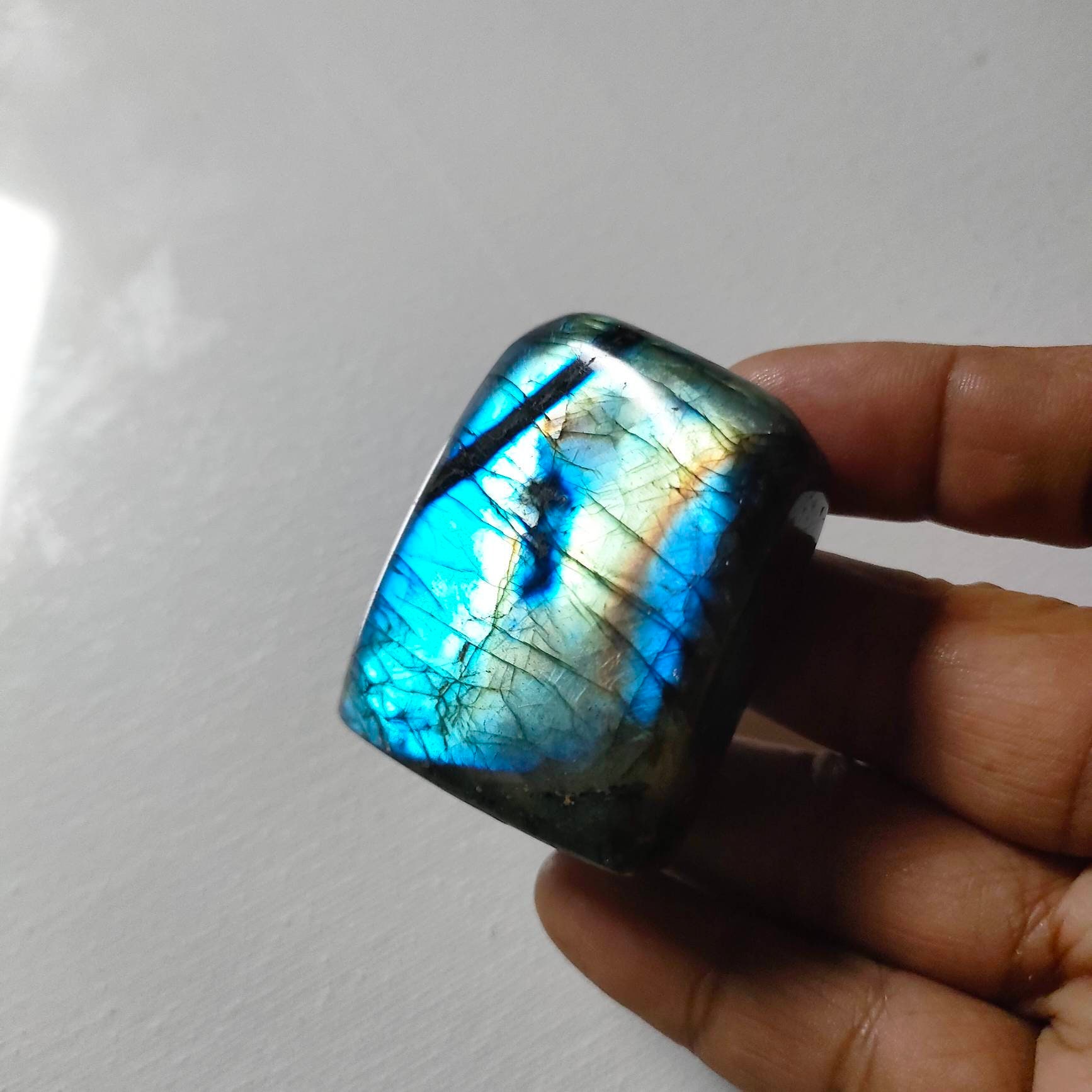 Labradorite 108, 70Gr- Bleue Verte Flash - Mini Forme Libre